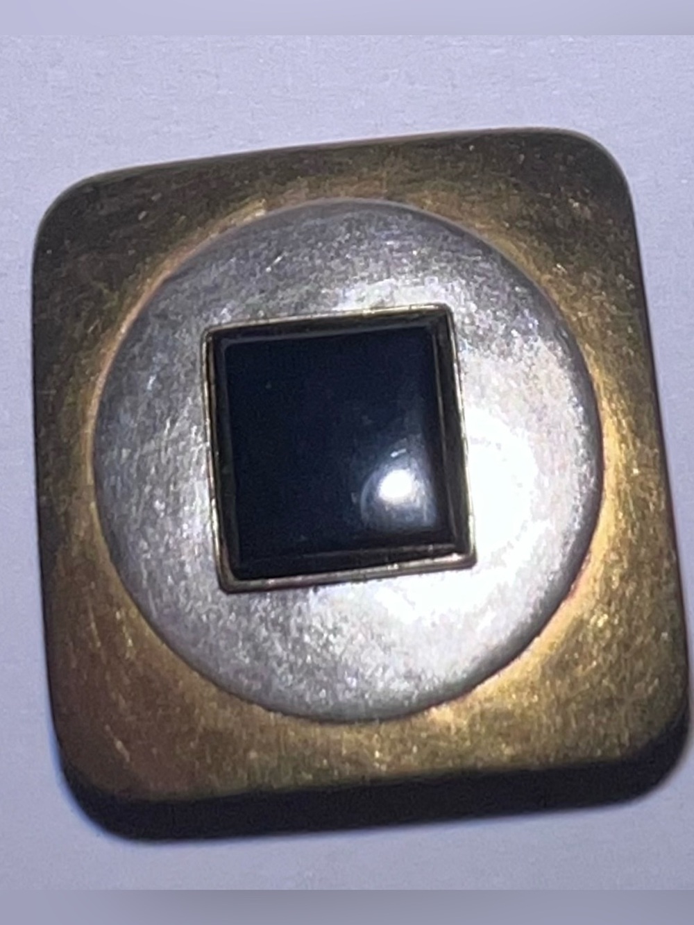 MBSF earrings clip-on vintage geometric square designer 80s?  MARJORIE BAER